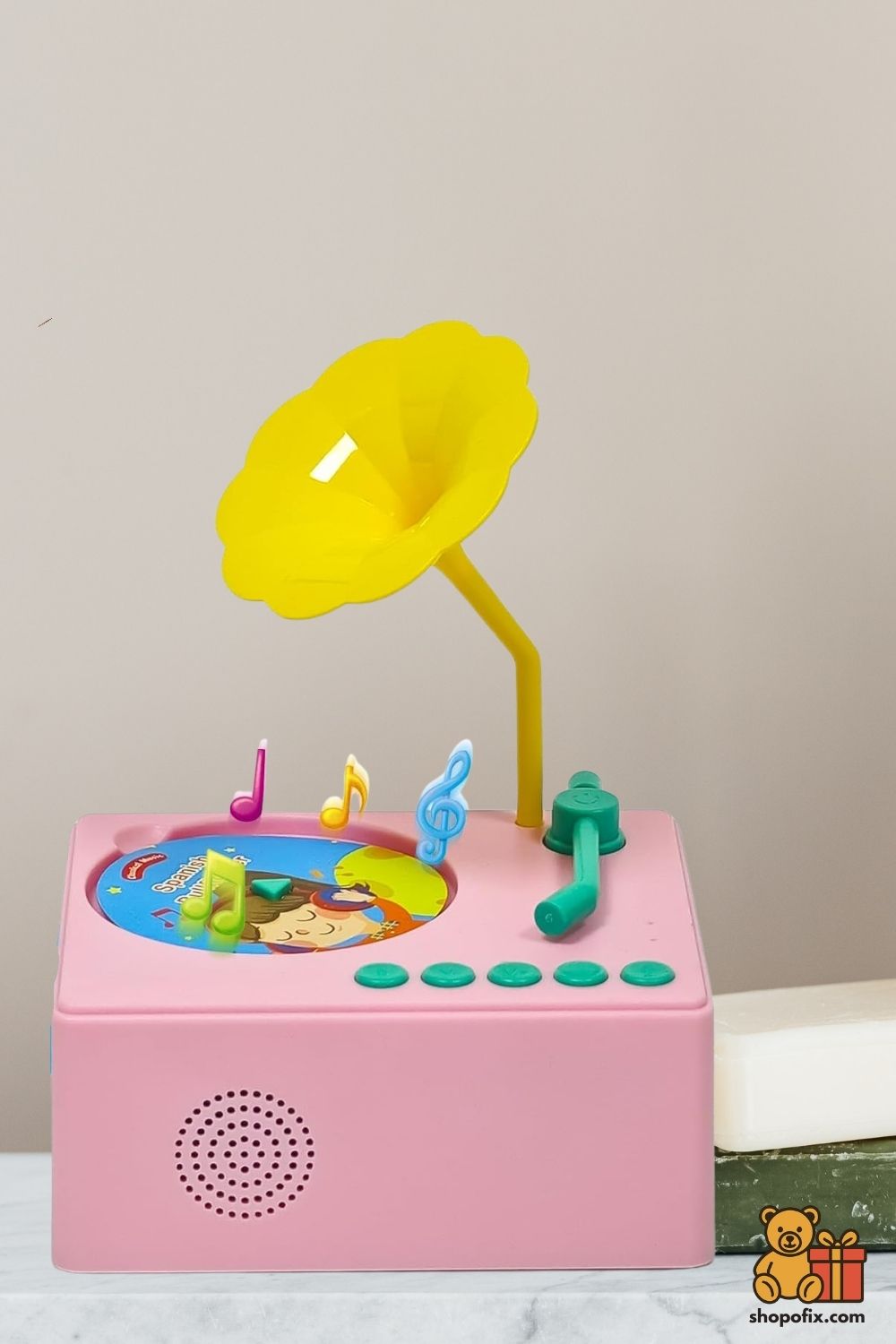 Gramophone Toy with 96 Learning Cards