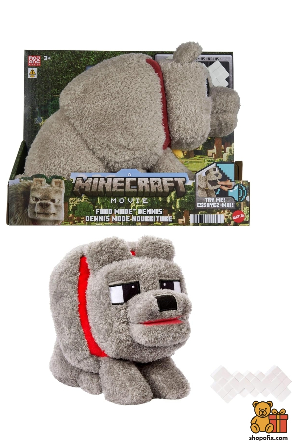 Minecraft Dennis The Wolf Plush Toy