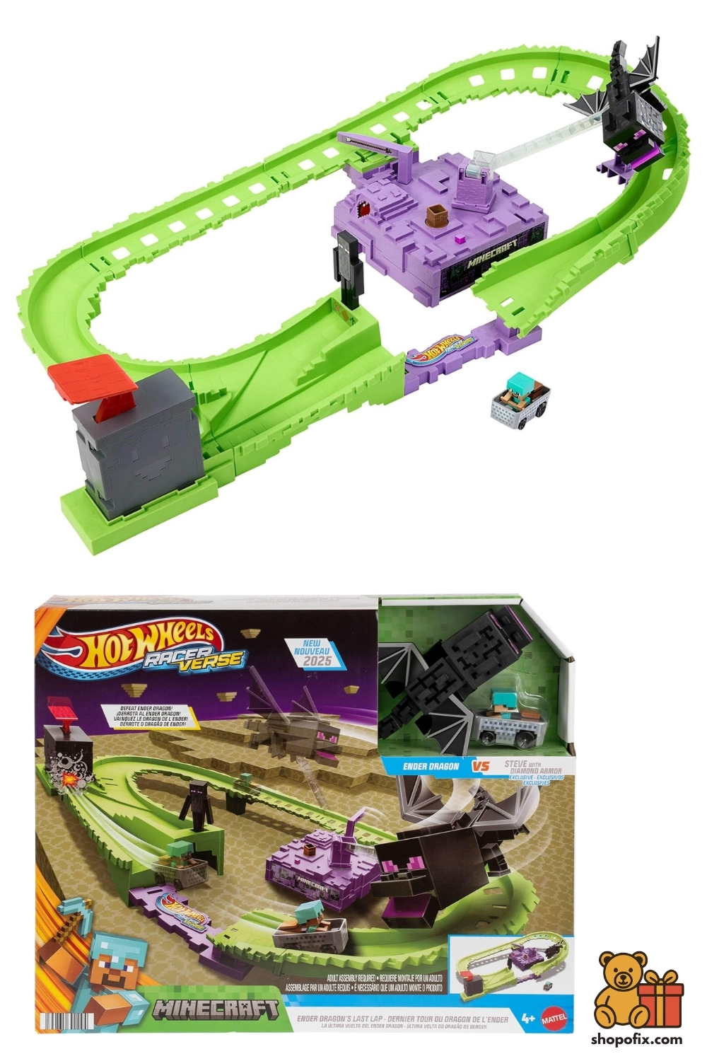 Minecraft Hot Wheels Toy Car Track Set