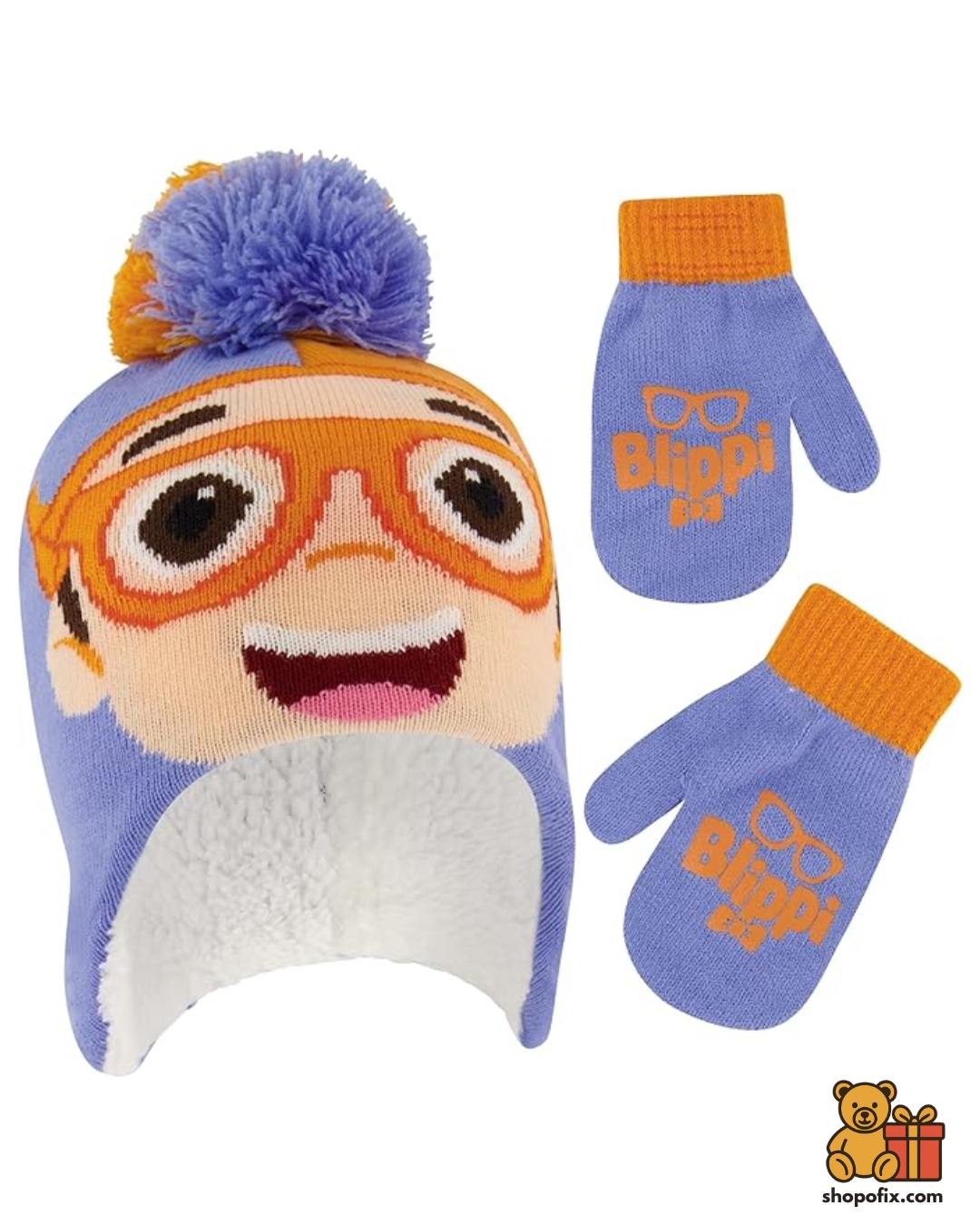 Blippi Toddler Winter Hat Beanie and Mitten