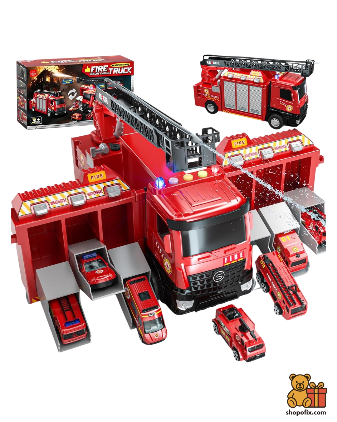 Lehoo Castle Fire Truck Playset