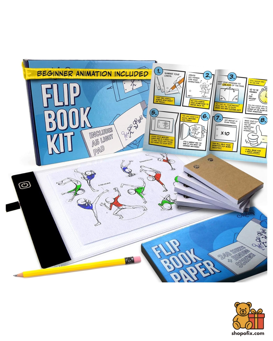 Molcey Flip Book Kit with LED Light Pad