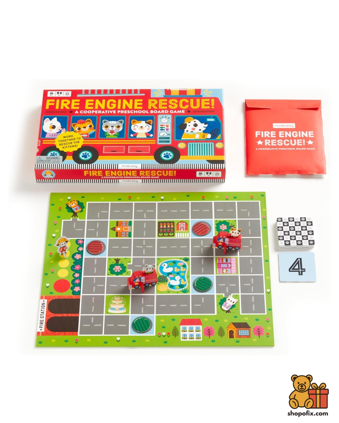Mudpuppy Fire Engine Rescue Board Game