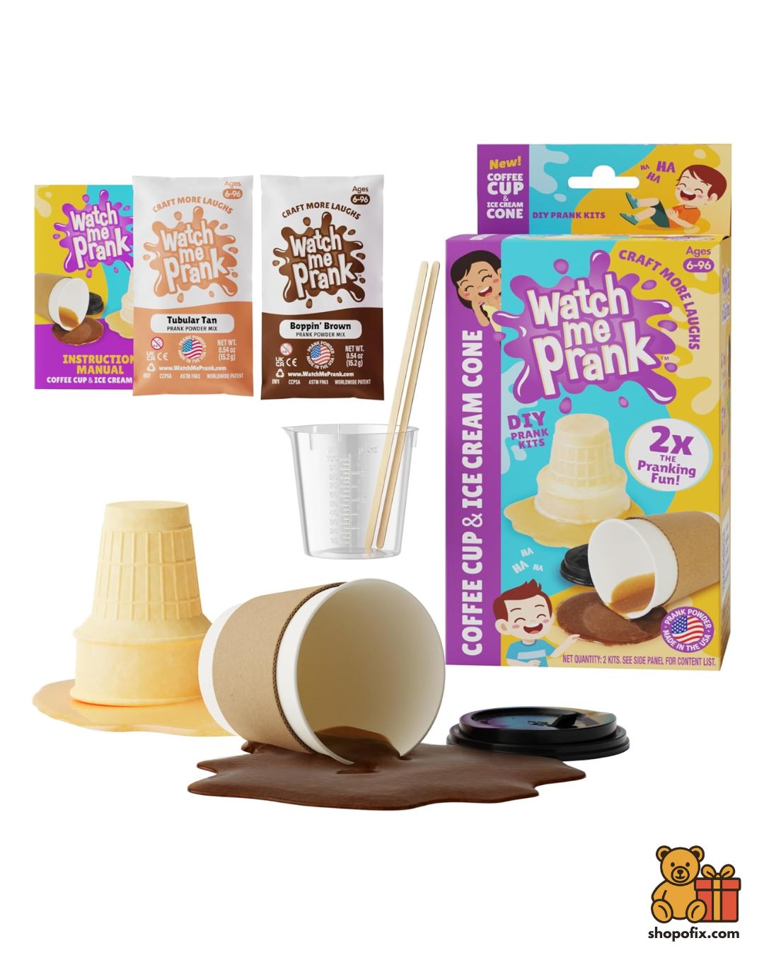 WOWMAZING WatchMePrank Ice Cream Cone & Coffee Cup Prank Kit
