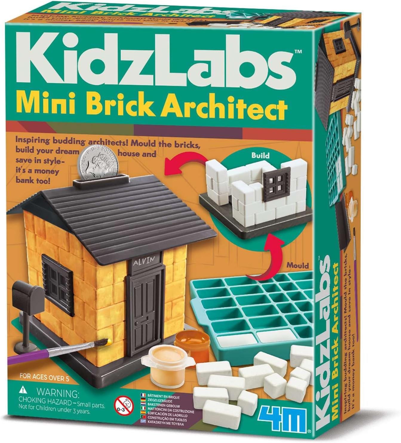 4M KidzLabs Mini Brick Architect - Architect Toys for Kids