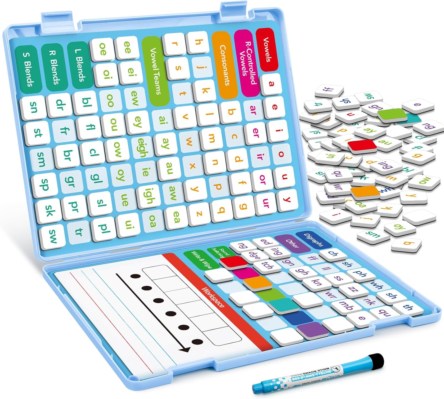 Aizweb Phonics Magnetic Letter Tiles - Teacher Toys for Kids