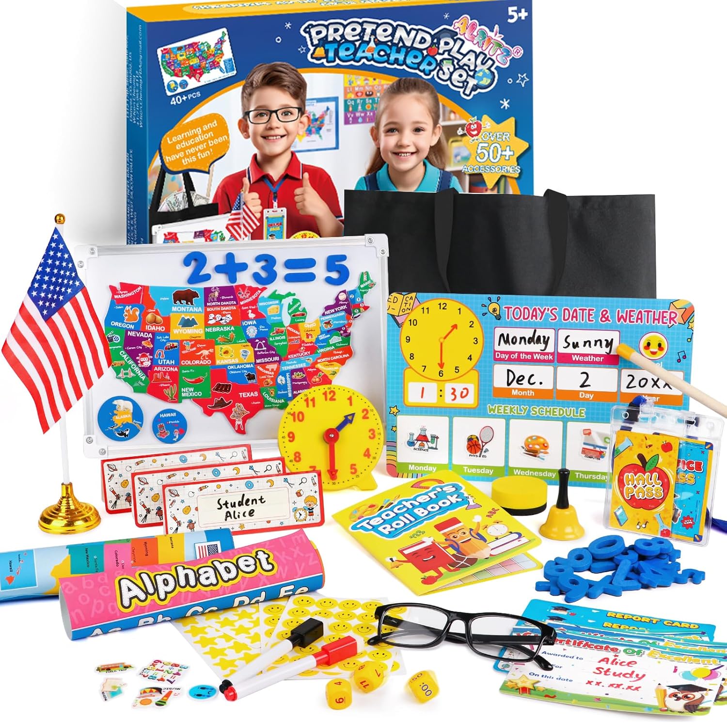 Alritz Pretend Teacher Playset - Teacher Toys for Kids