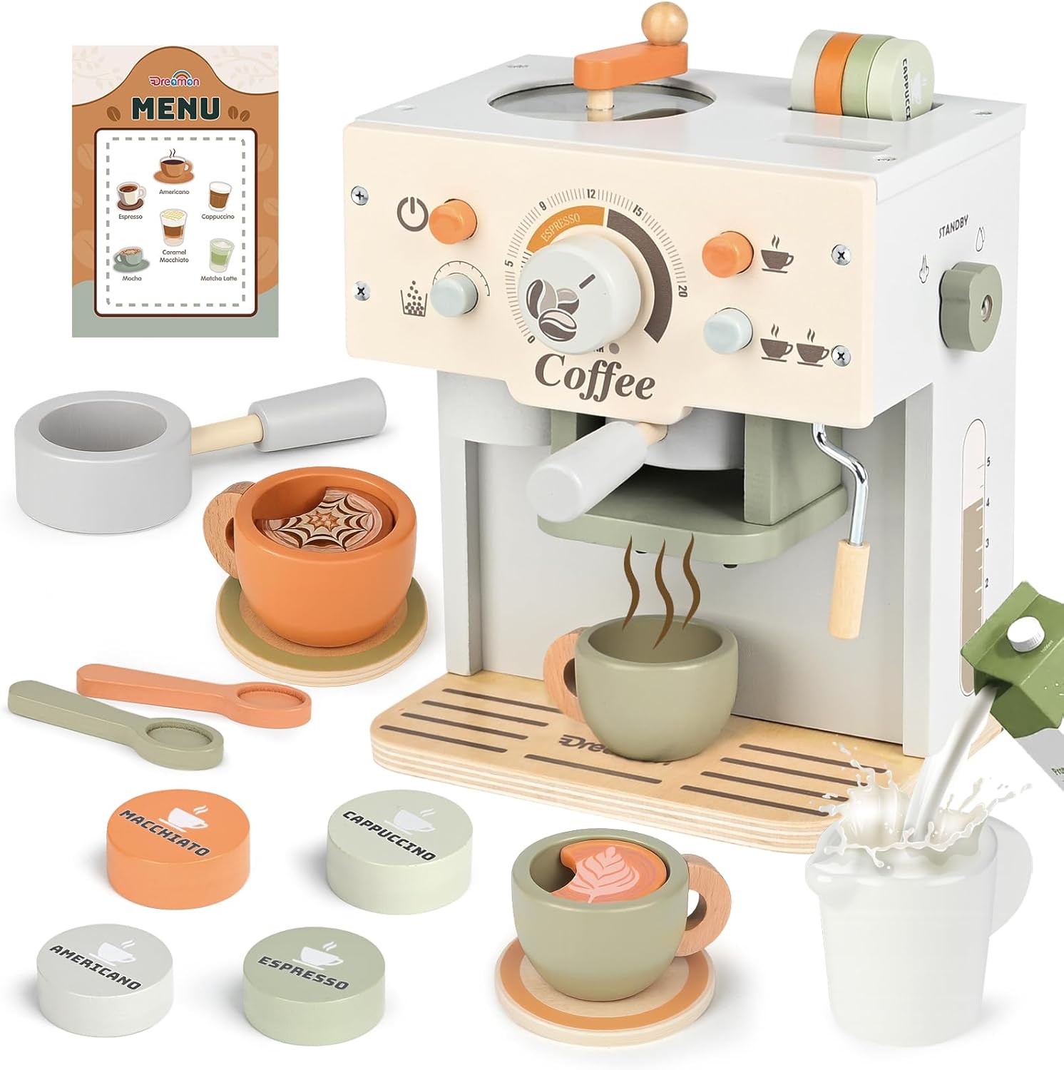 Dreamon Toy Coffee Maker for Kids Kitchen - Barista Toys for Kids