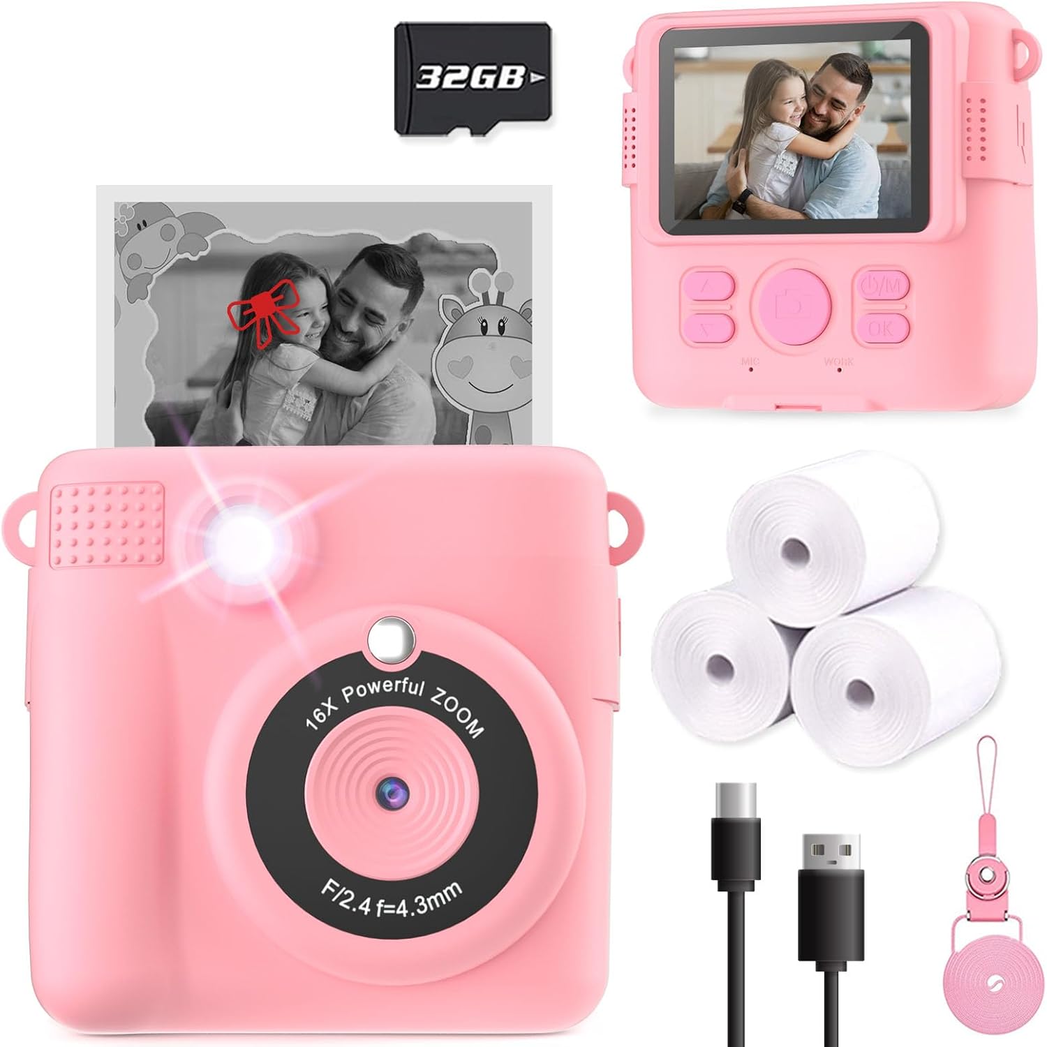 ESOXOFFORE Instant Print Camera for Kids - Photographer Toys for Kids