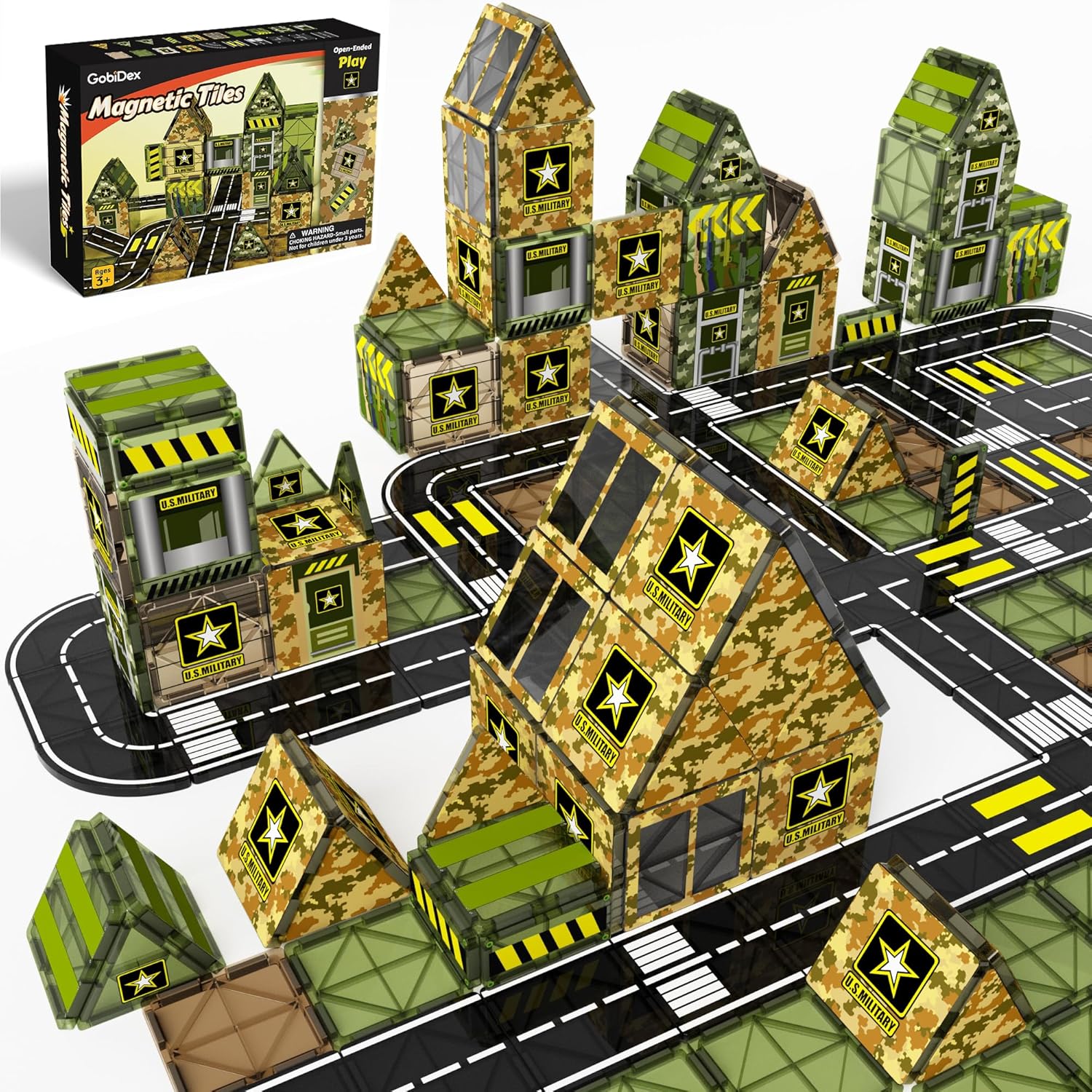 GobiDex Magnetic Tiles Army Toys - Soldier Toys for Kids