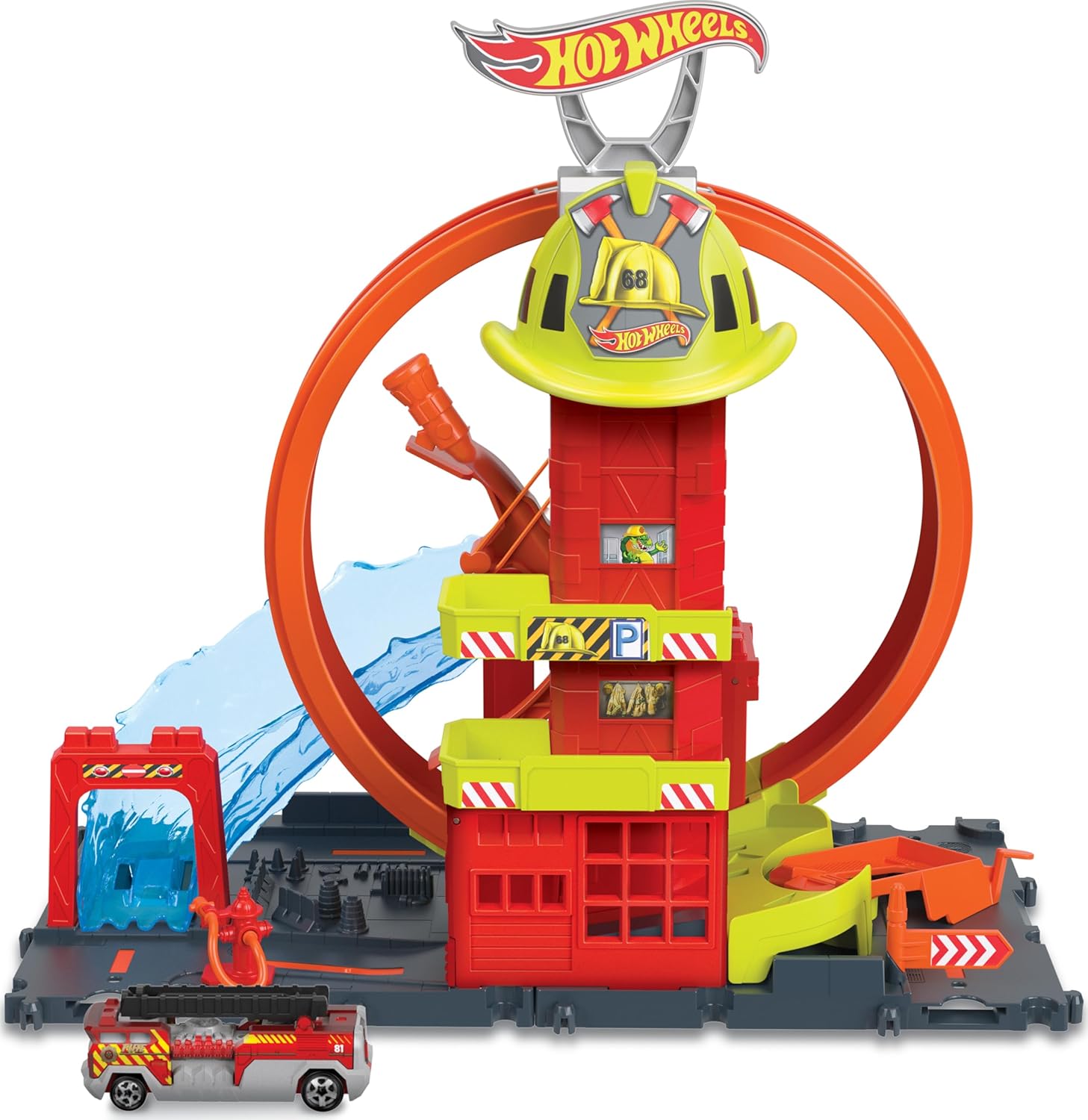 Hot Wheels City Kid-Powered Elevator Water-Like Ramp - Hot Wheels Track Sets