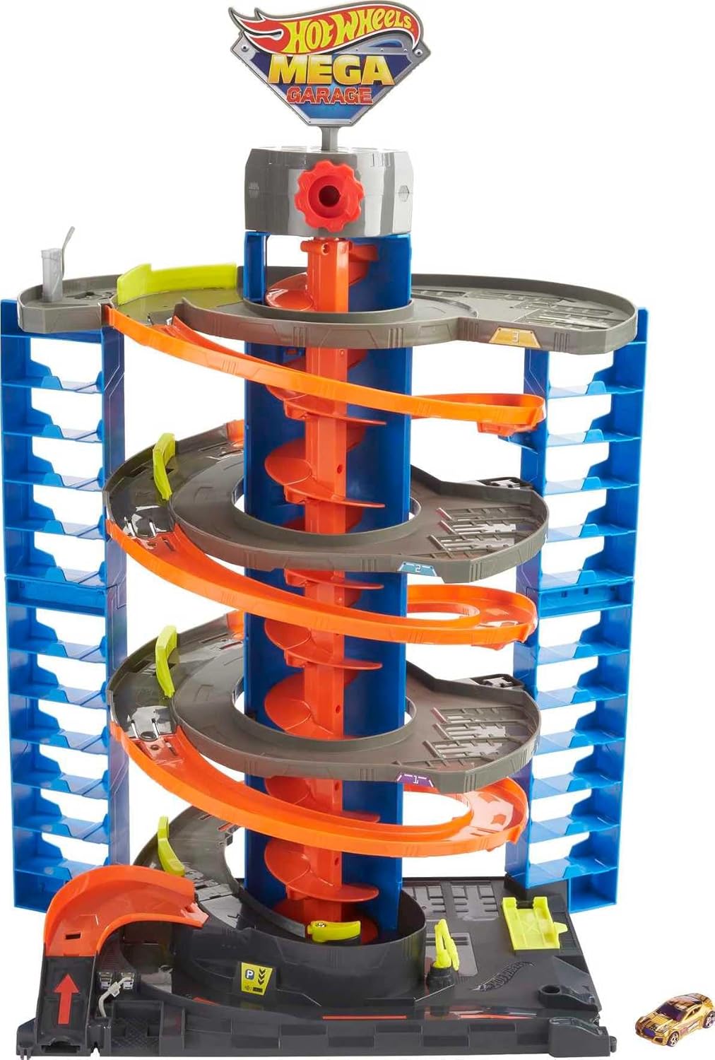 Hot Wheels City Mega Garage Playset with Corkscrew Elevator & Storage - Hot Wheels Track Sets