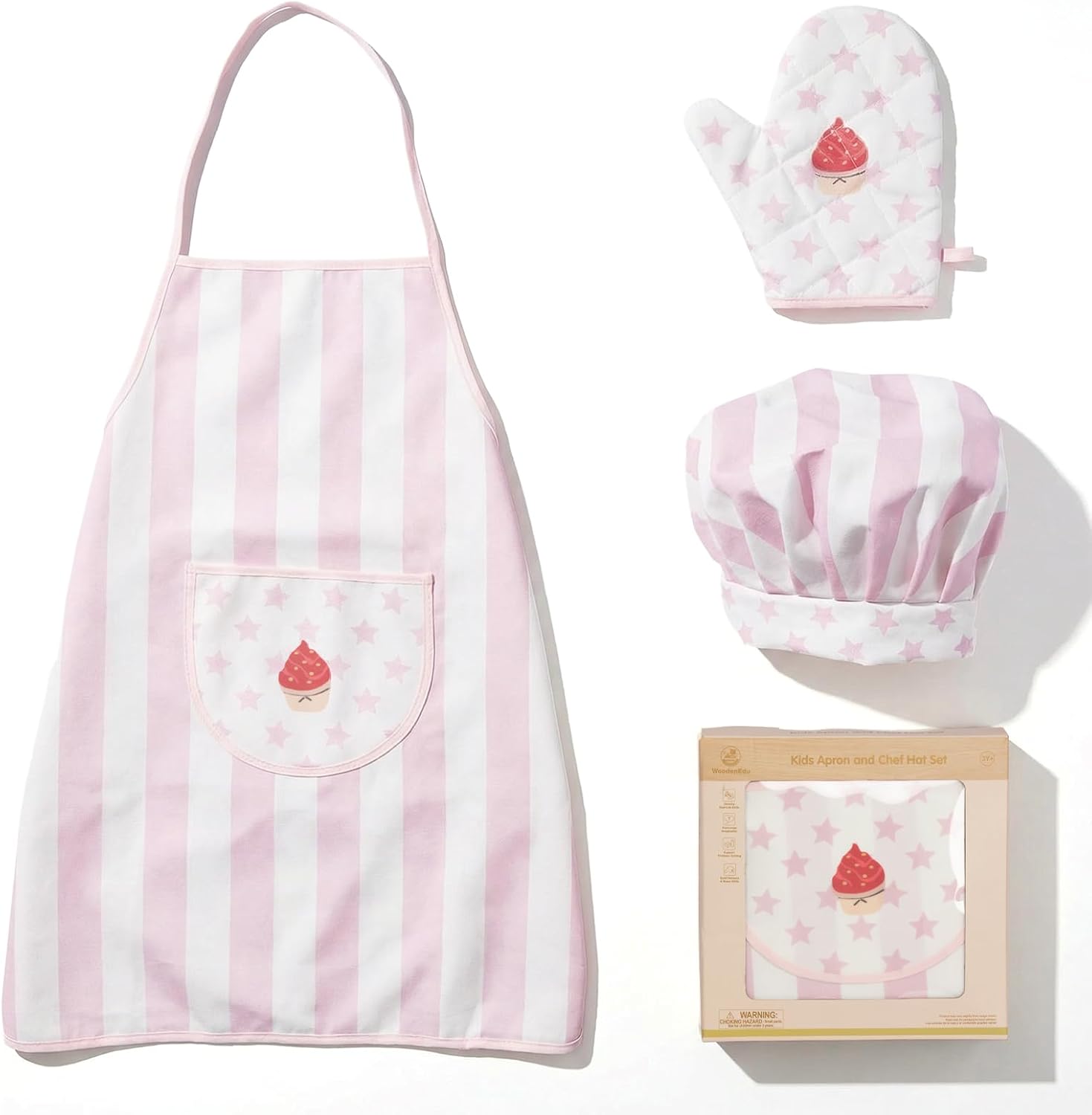 Kid Apron and Chef Hat Set - Baker Toys for Kids