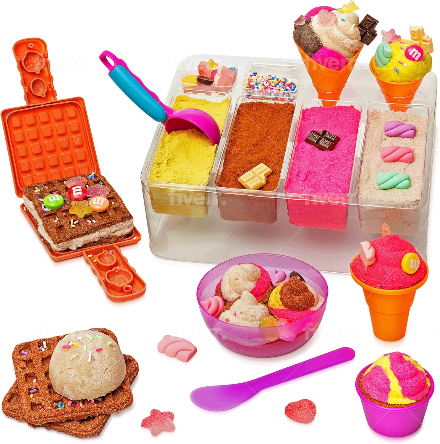Kipipol Ice Cream Toy Shop Play Sand Kit - Ice Cream Shop Owner Toys