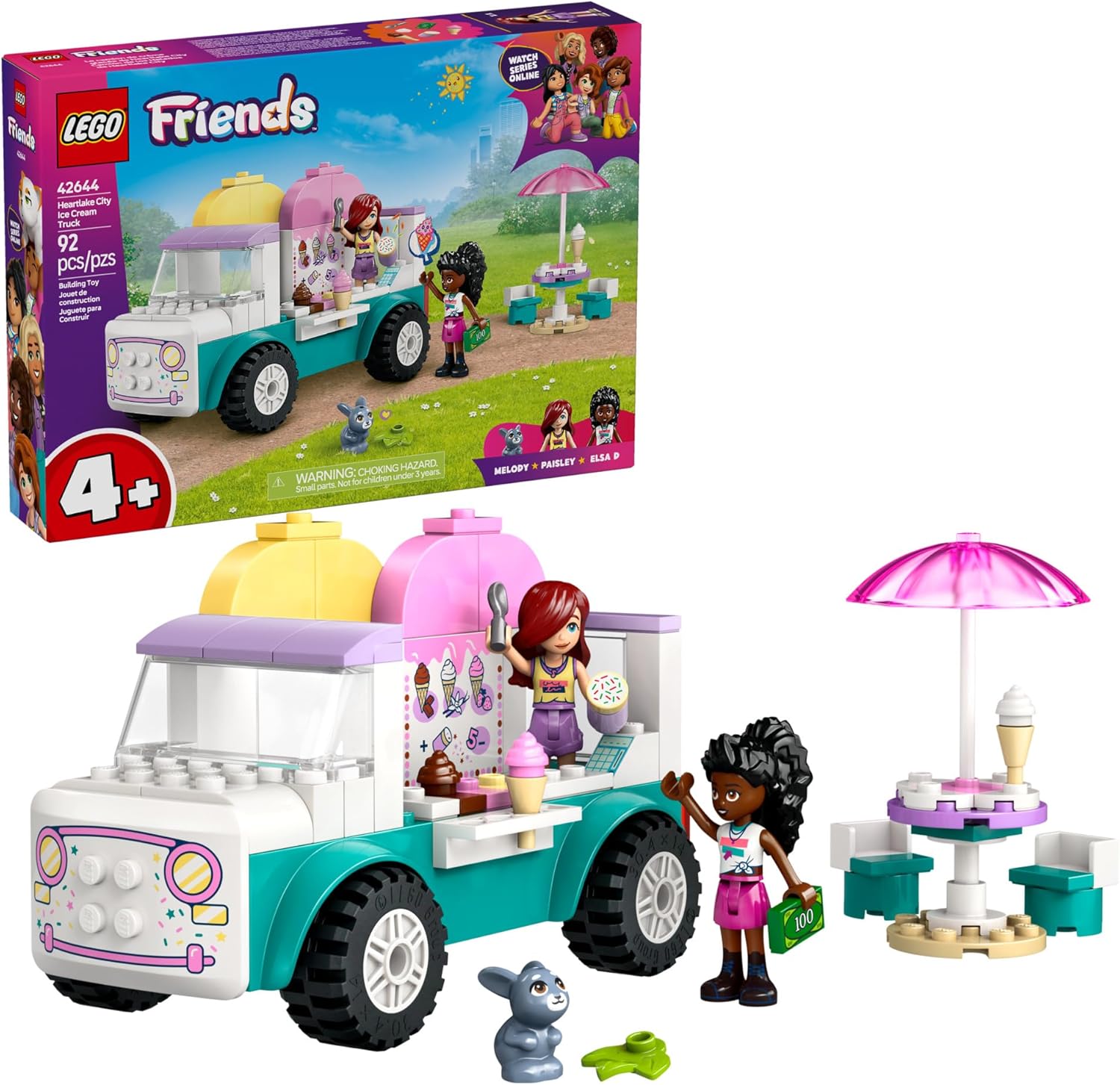 LEGO Friends Heartlake City Ice Cream Truck Toy - Ice Cream Shop Owner Toys