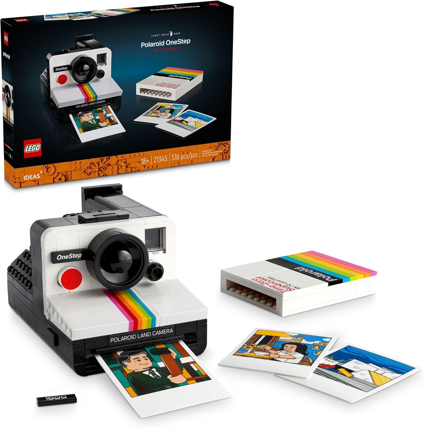 LEGO Ideas Polaroid OneStep SX-70 Vintage Polaroid Model - Photographer Toys for Kids