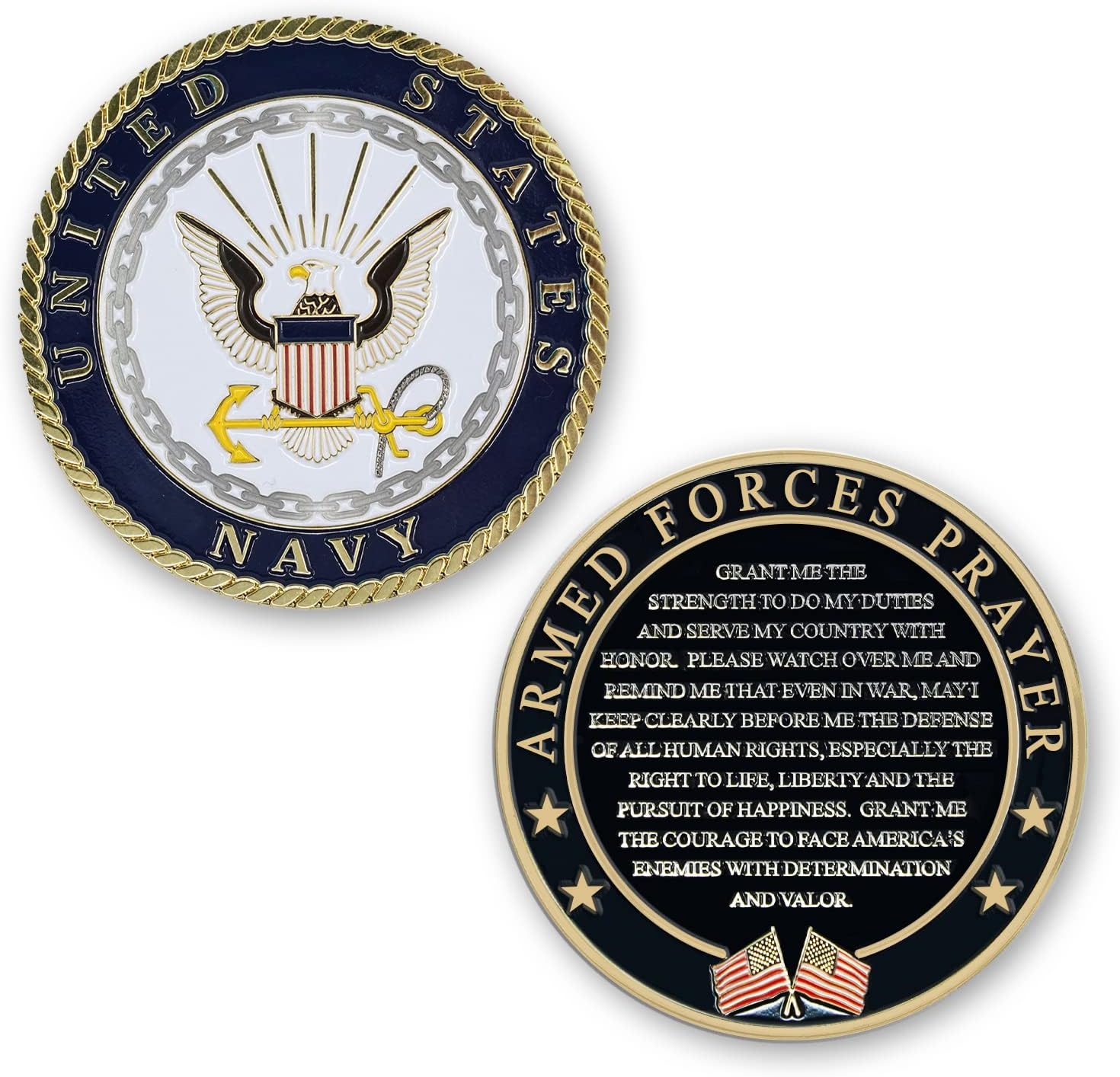 Navy Armed Forces Prayer Coin - Navy Officer Toys