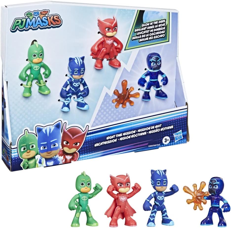 PJ Masks Night Time Mission Glow-in-the-Dark Action Figure Set - PJ Masks Toys for Kids