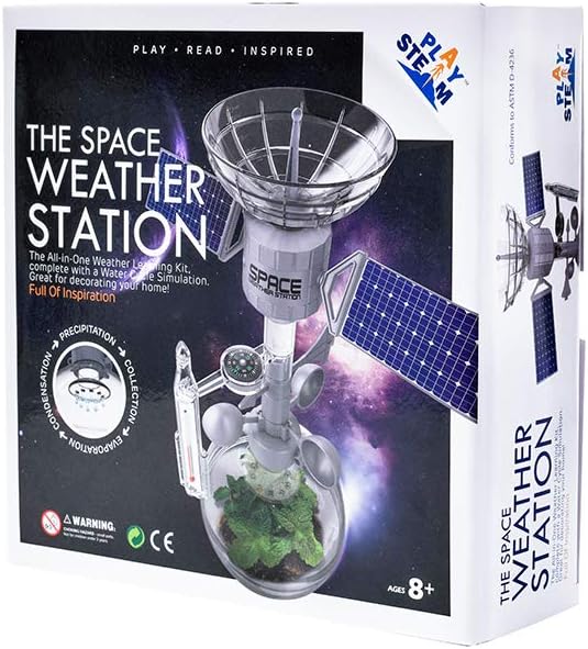 PLAYSTEM Space Weather Station Water Cycle Simulation Learning Kit-Climate Change Global Warming - Meteorologist Toys for Kids