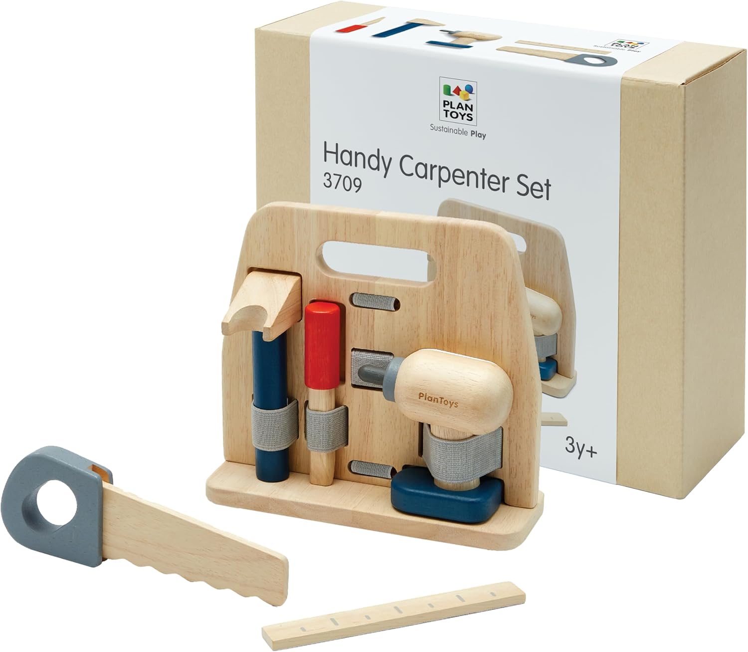 PlanToys Wooden Handy Carpenter Set - Carpenter Toys for Kids