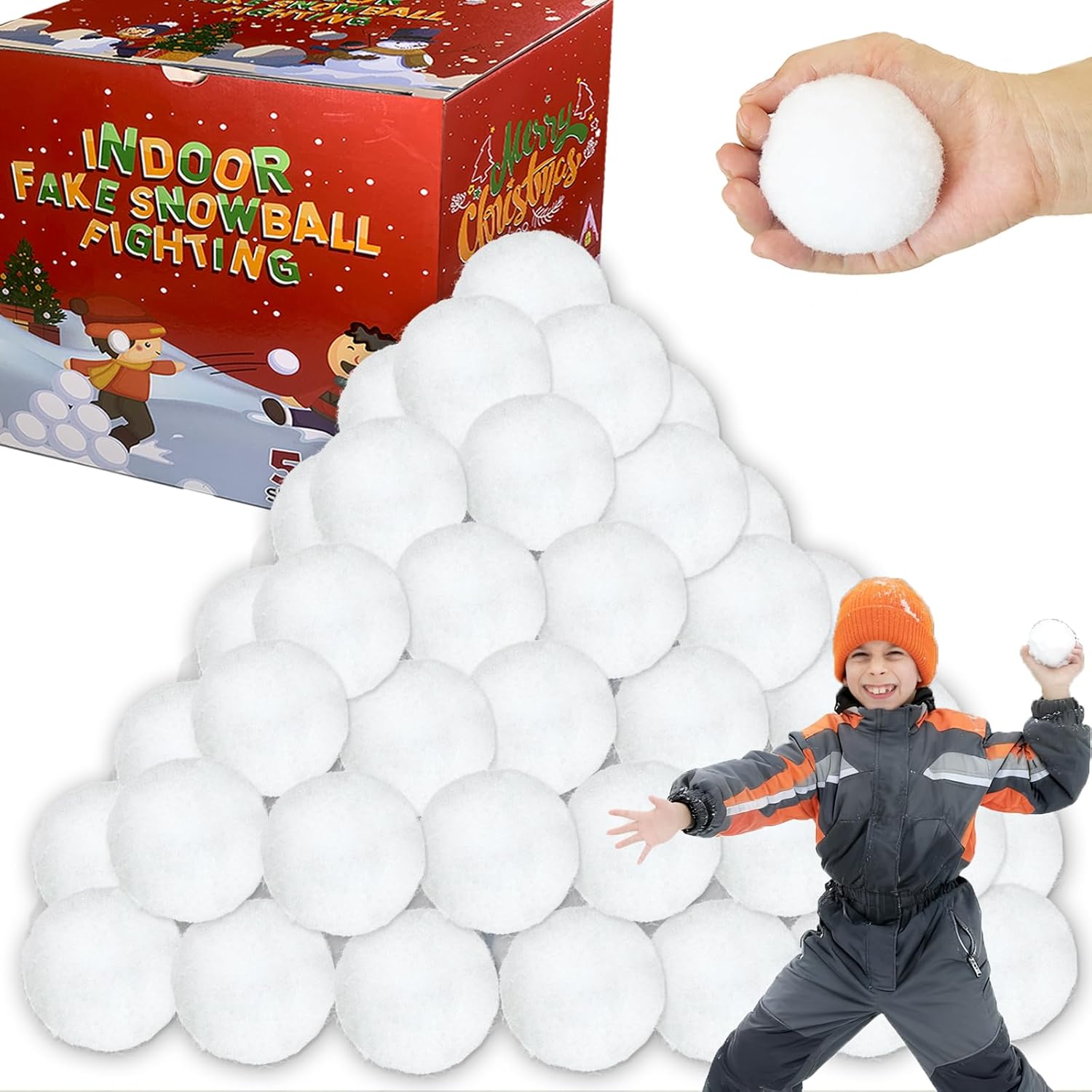Reusable Water Balls 50 Pack Fake Snowball - Winter Olympics Toys