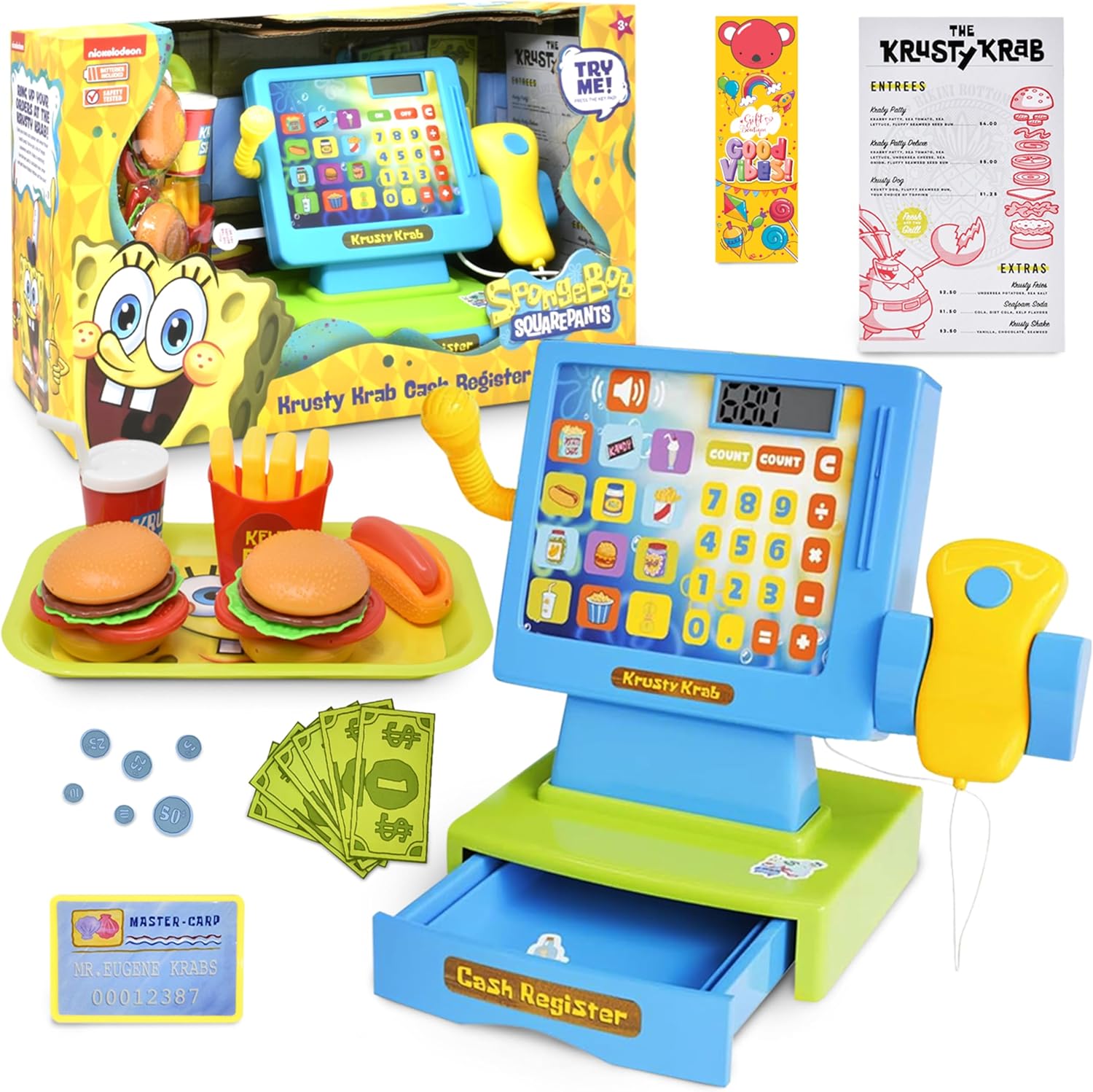 SPONGEBOB SQUAREPANTS Pretend Play Cash Register Toy - Spongebob Squarepants Toys