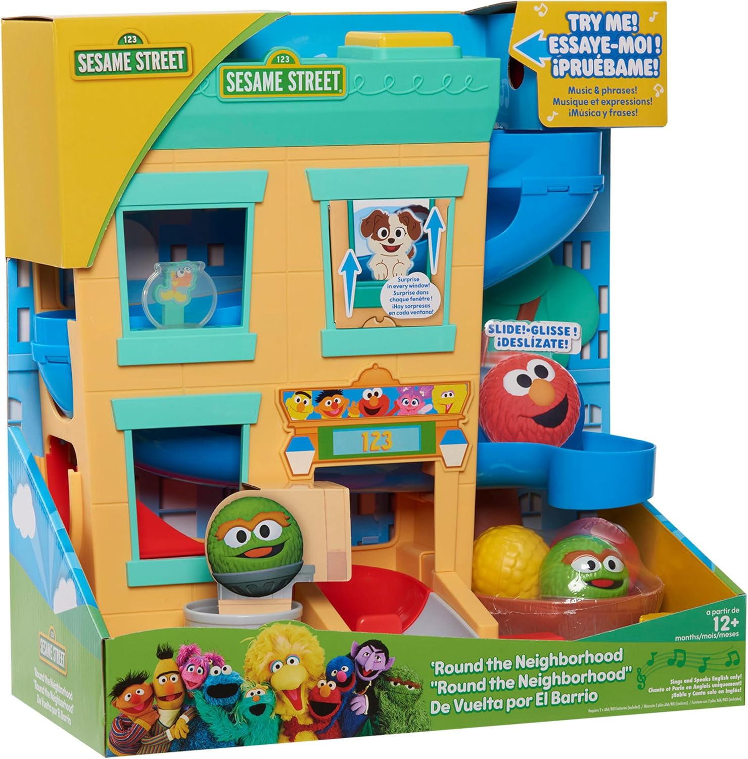 Sesame Street 'Round the Neighborhood 4-Piece Ball Drop Playset and Figures - Sesame Street Toys for Kids