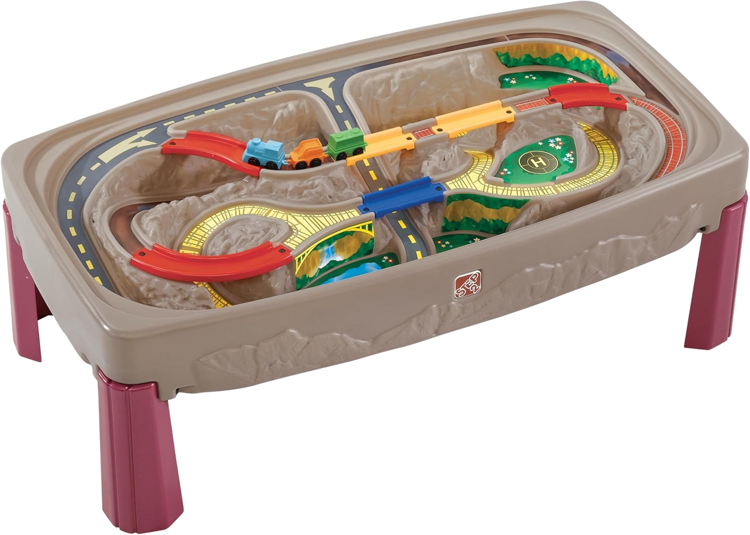 Step2 Deluxe Canyon Road Train & Track Table - Train Tables Toys for Kids