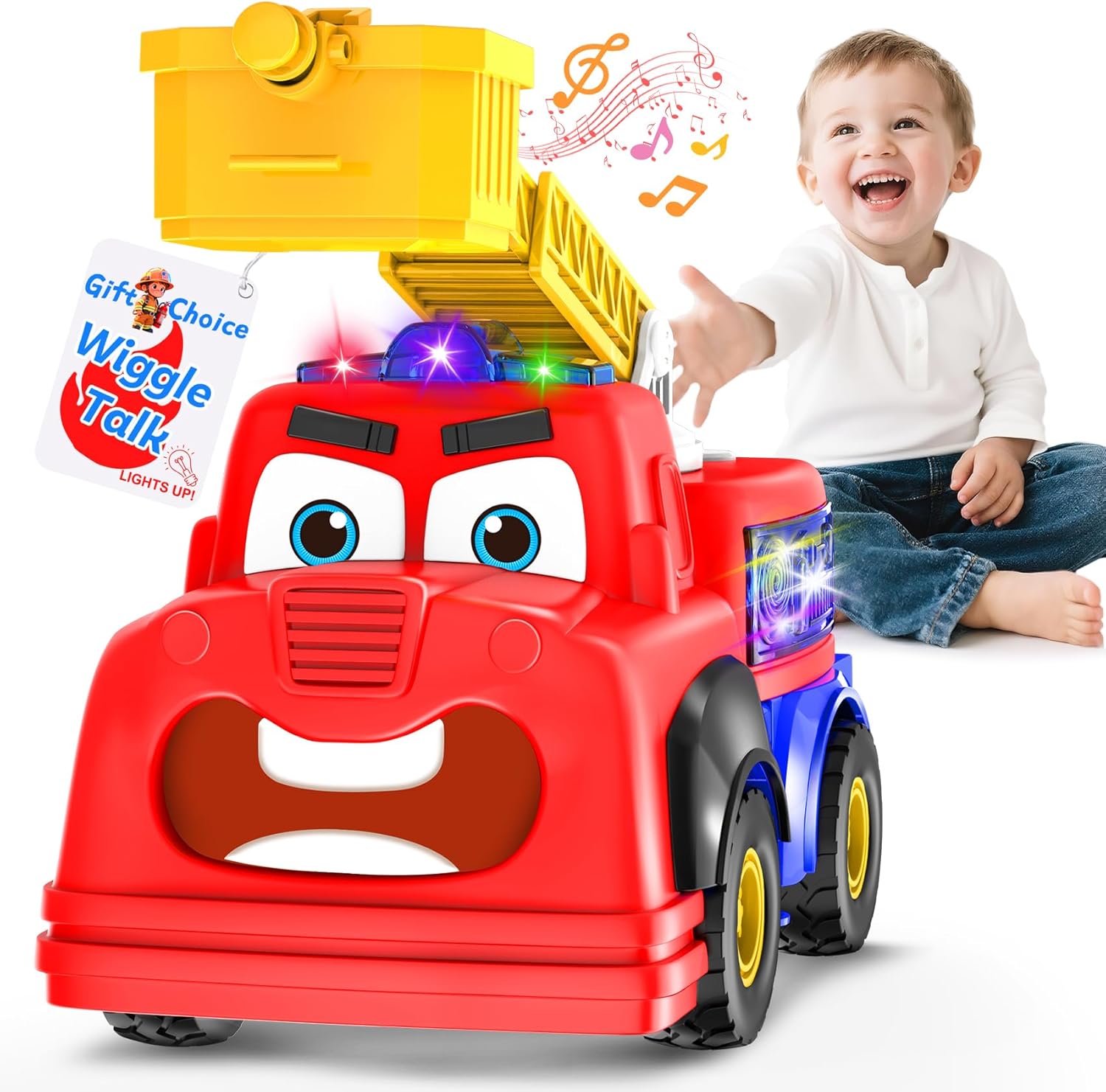 Talking Fire Truck Toy for Toddlers - Firefighter Toys for Kids