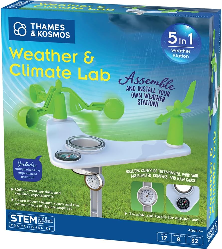 Thames & Kosmos Weather & Climate Lab STEM Experiment Kit - Meteorologist Toys for Kids