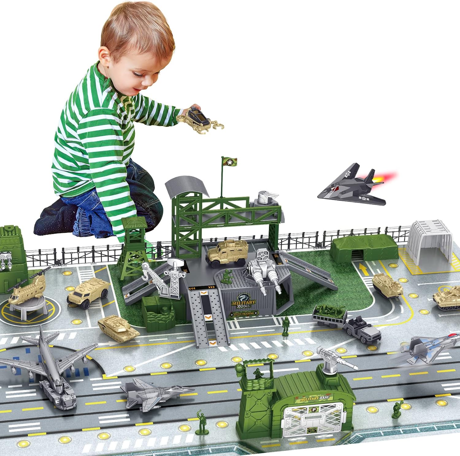 deAO Military Base Set - Soldier Toys for Kids