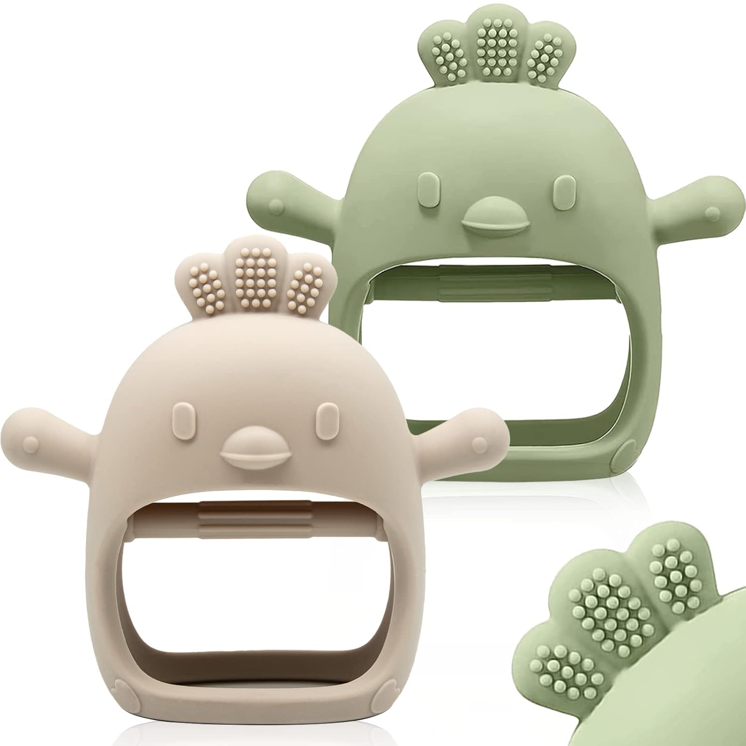 2 Pack Baby Teething Toy Silicone Teething Mitten