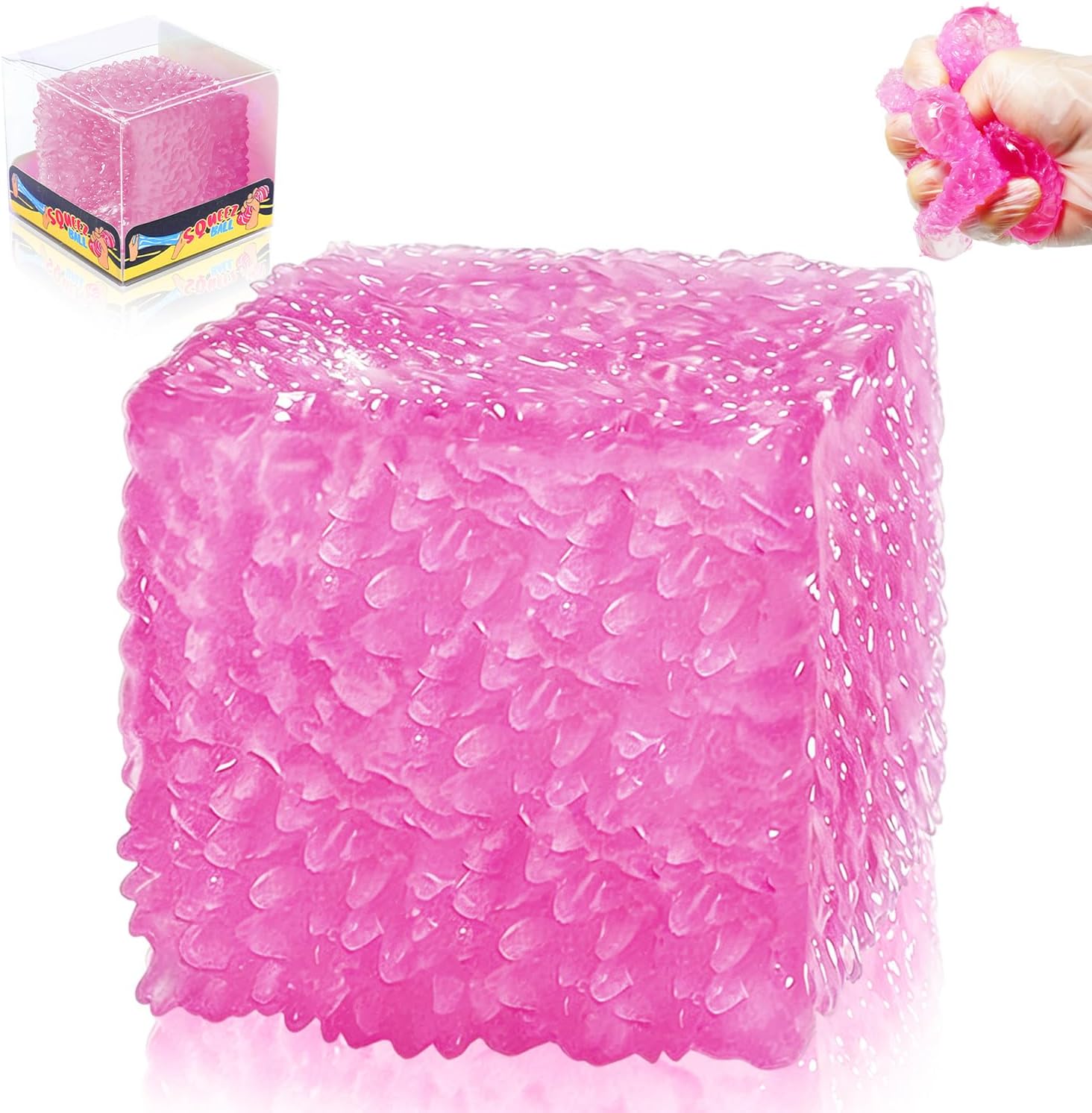 3D Spiky Textured Ice Cube Squishy Toy - Ice Cube Squishy Toy for Kids and Adult