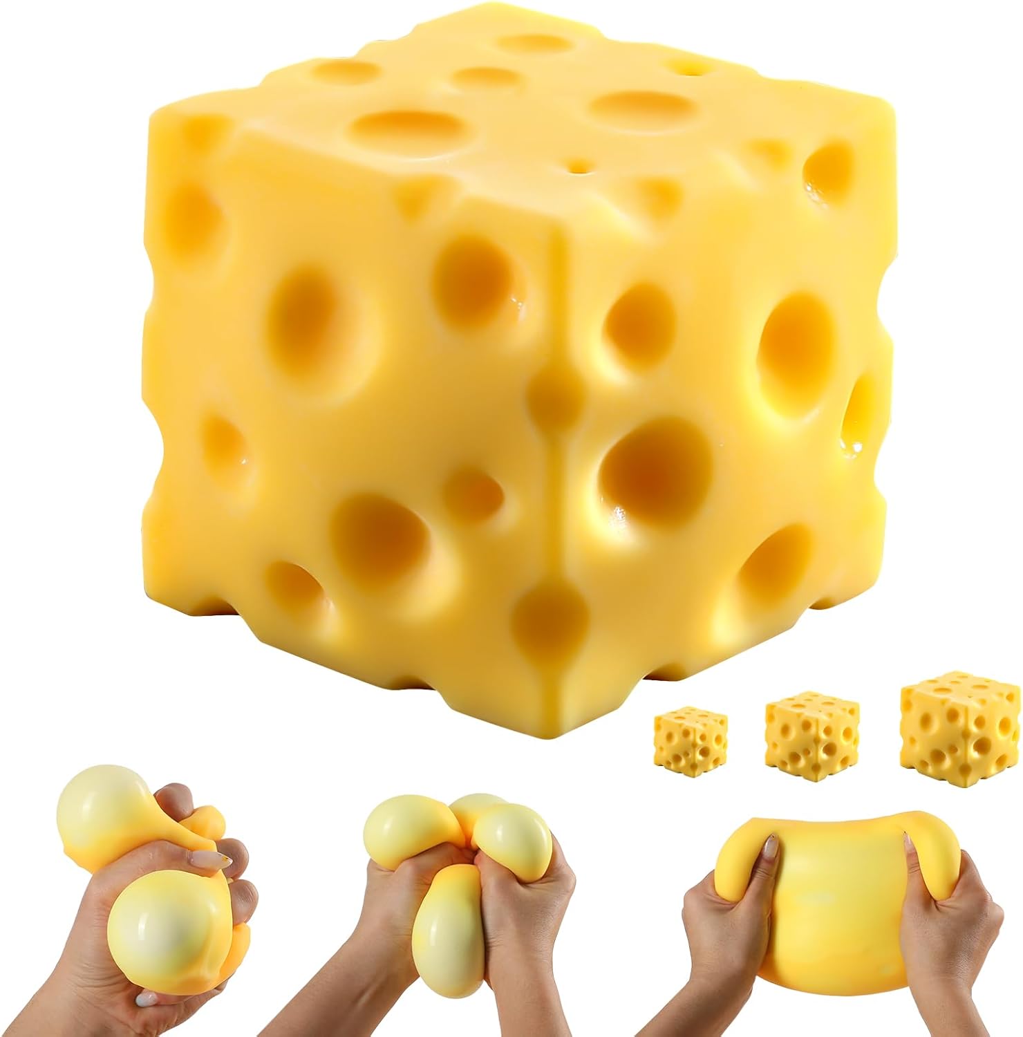 Cheese Squishy Cube Block Squeeze Toy