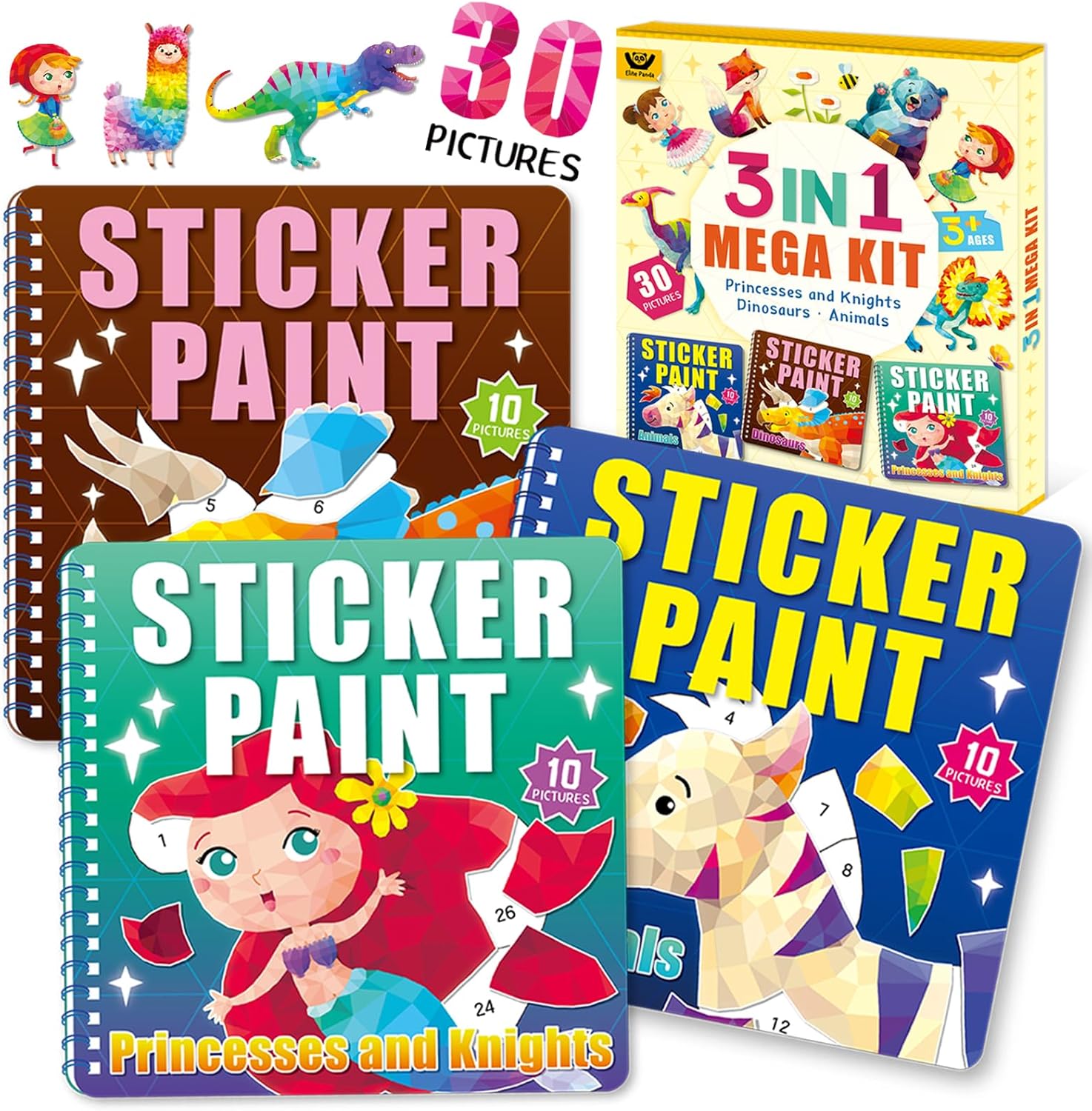 Elite Panda Paint with Stickers Activity Books for Kids