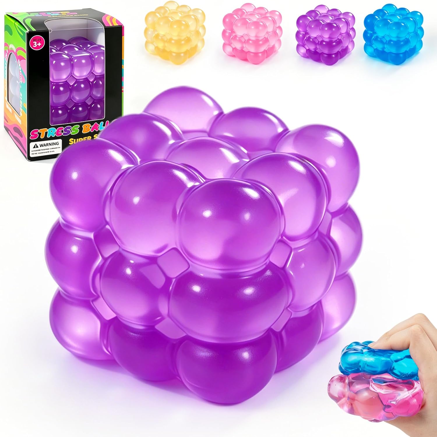 Ice Cube Squishy 3D Bubble Squeeze Toy - Ice Cube Squishy Toy for Kids and Adult