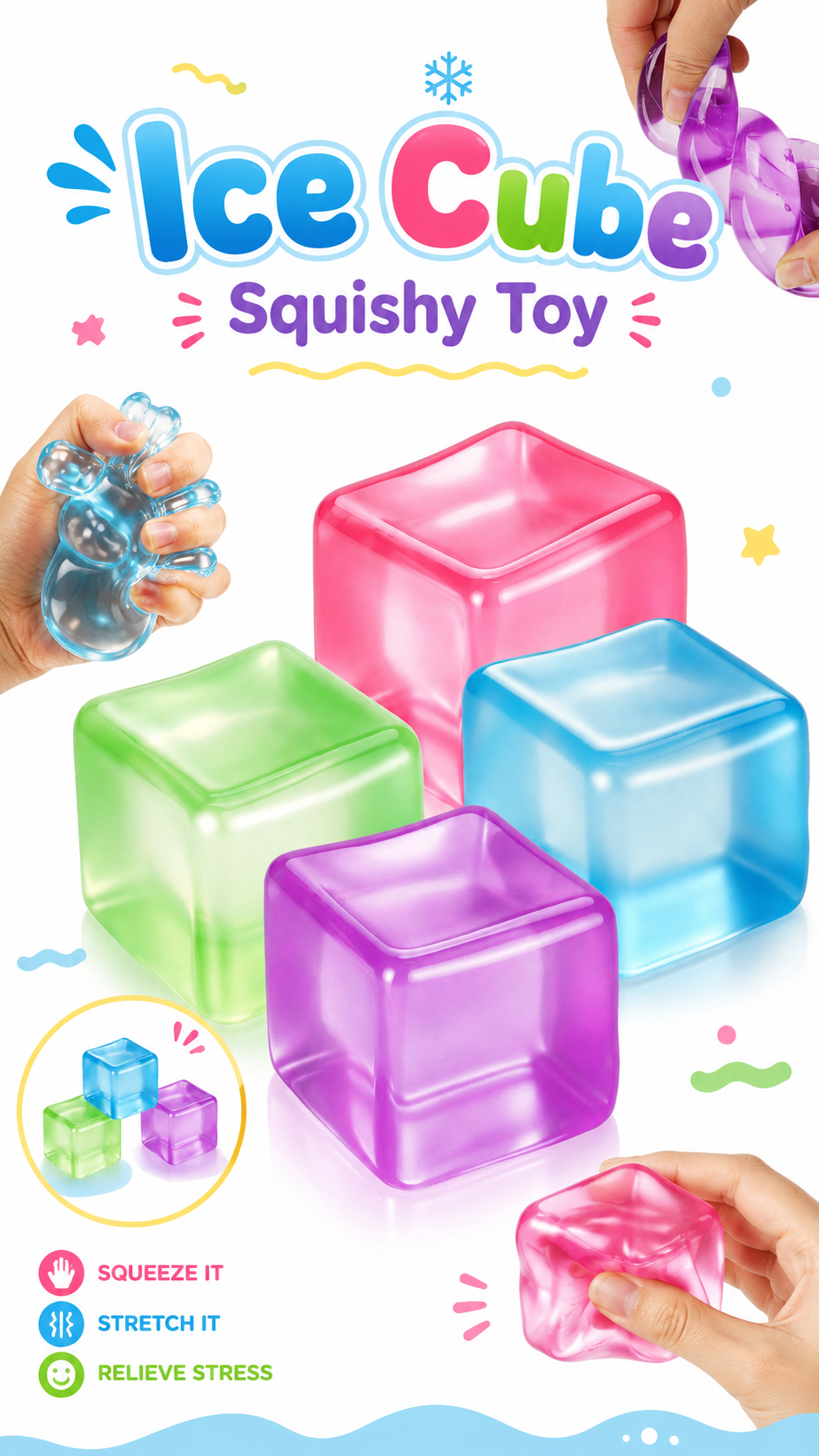 - Ice Cube Squishy Toy for Kids and Adult
