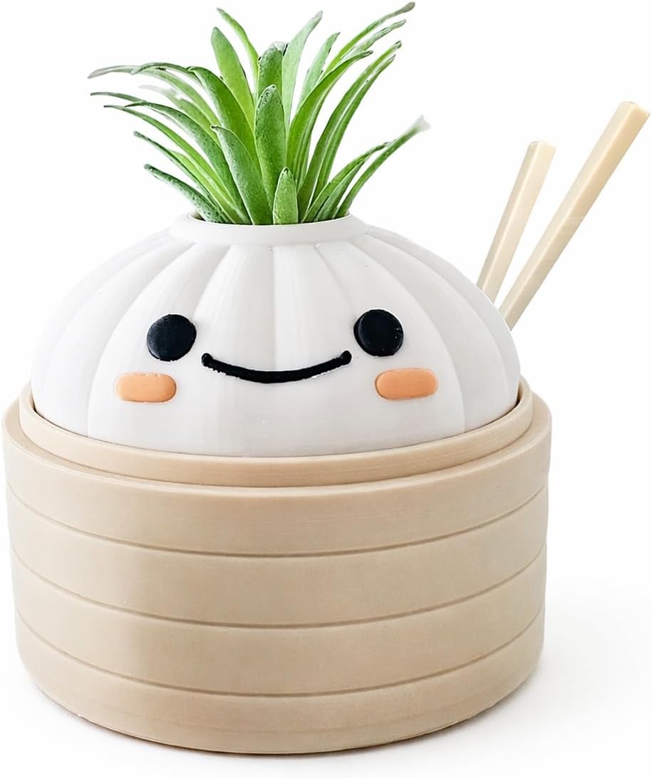 Kawaii Dimsum Succulent Plant Pot Cute Dumpling Desk Planter - Dumpling Toys for Kids