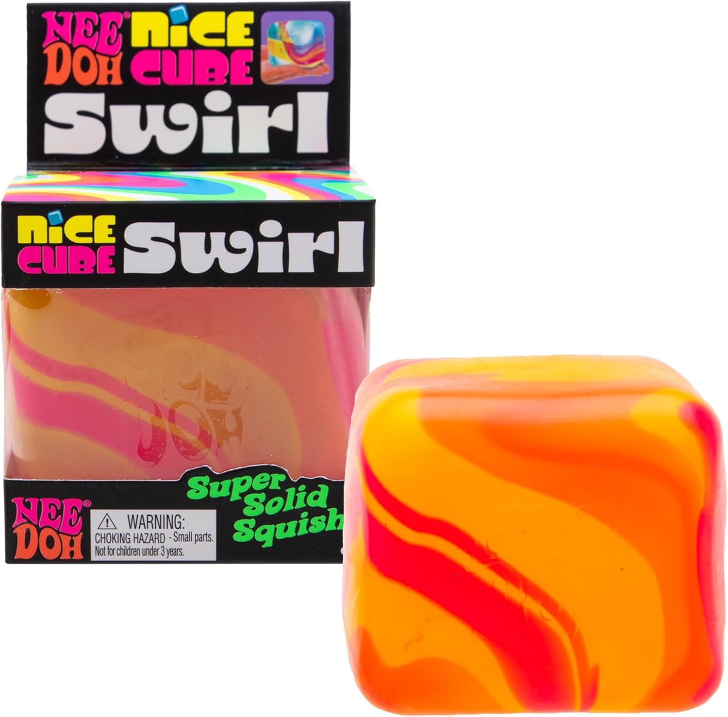 Schylling NeeDoh Nice Cube Swirl - Ice Cube Squishy Toy for Kids and Adult
