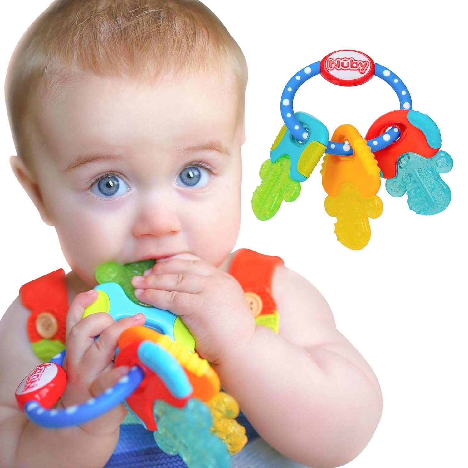 Nuby IcyBite Ice Gel Teether Keys for Infants Silicone Baby Teether
