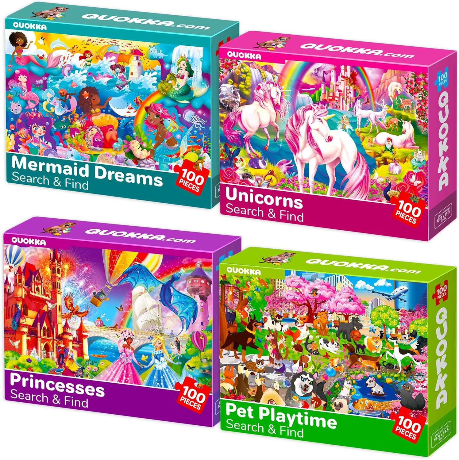 QUOKKA 100 Piece Jigsaw Puzzles for Kids - School Holiday Activities for Kids