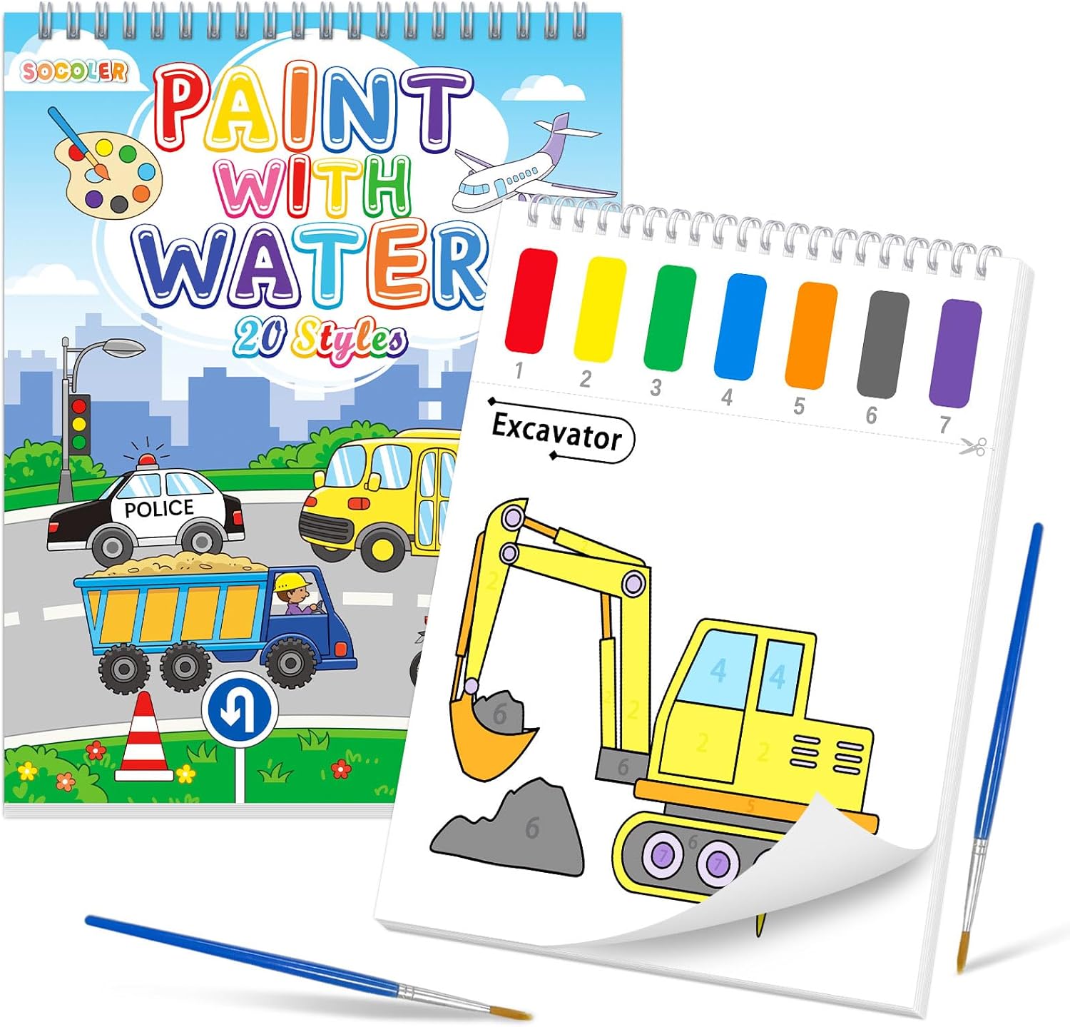 SOCOLER Paint with Water Coloring Books