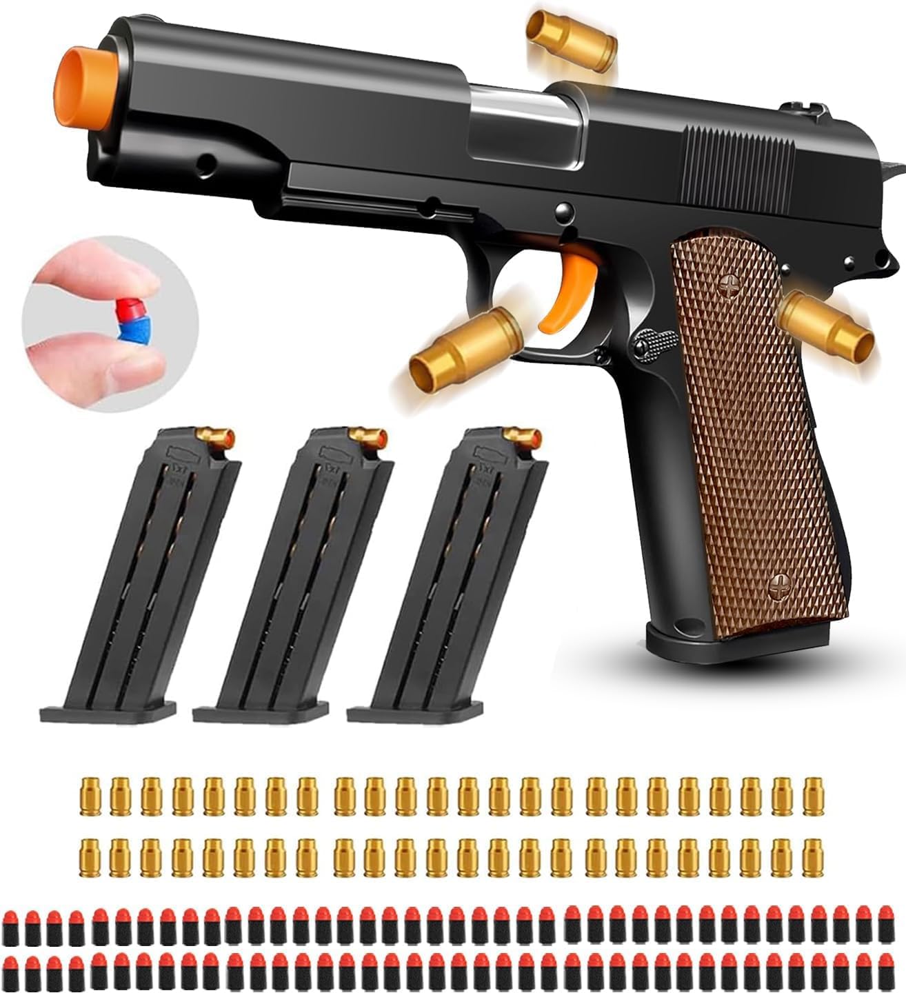 Shell Ejecting Toy Gun with Soft Bullets - Gun Toys for Kids and Adult