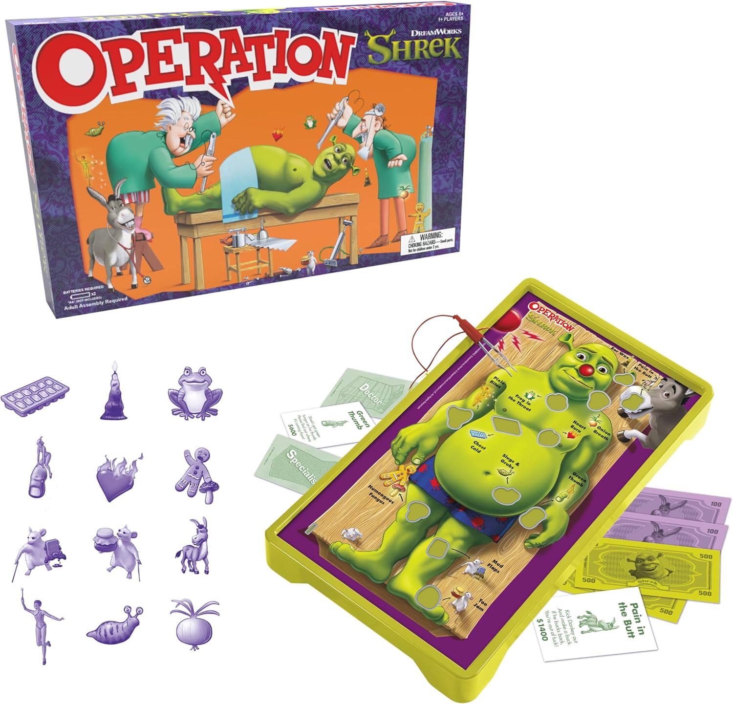 Shrek Board Game Featuring 12 Custom Shrek Funatomy