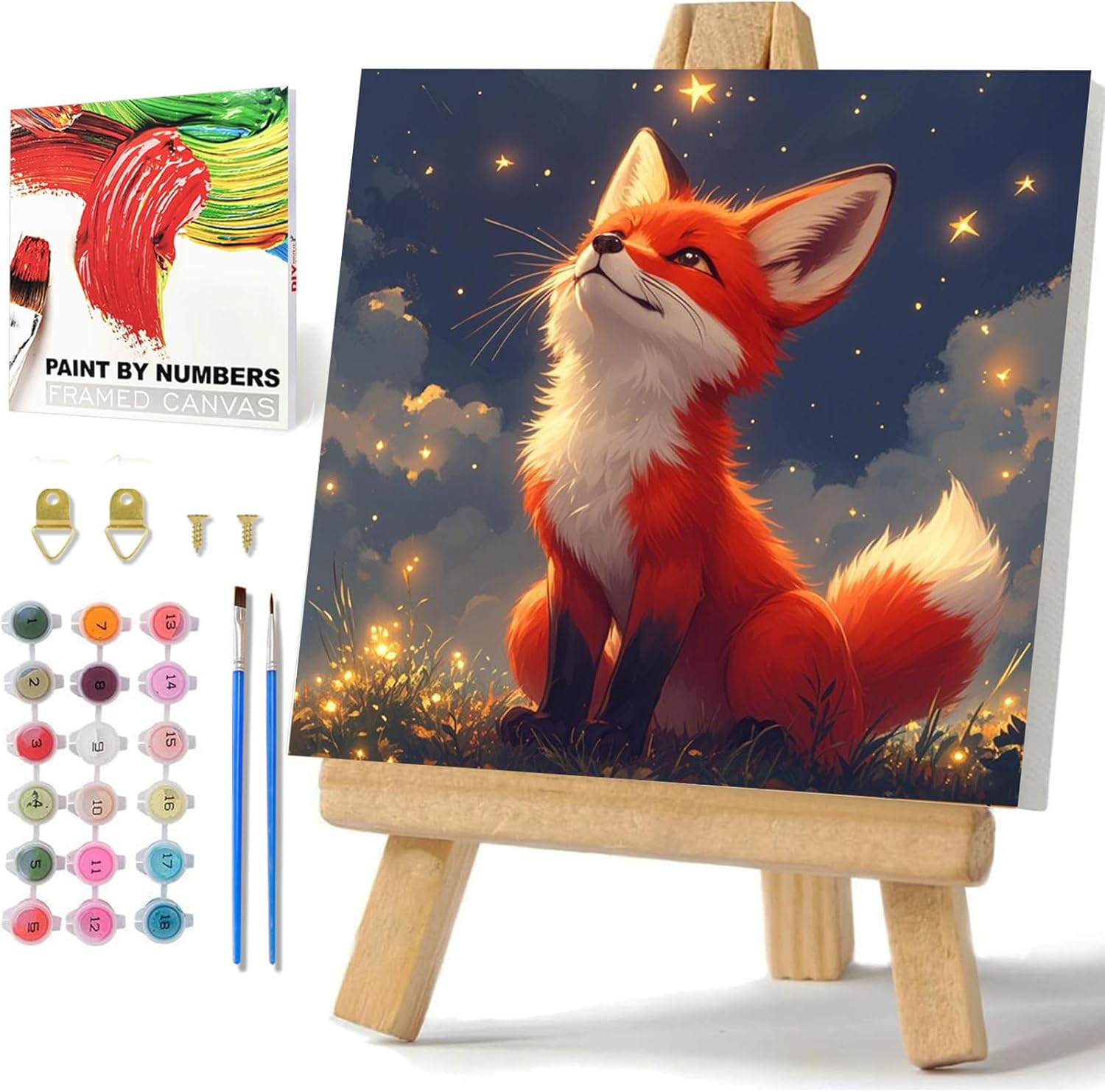 hkejoi Fox Paint by Numbers Kit for Kids