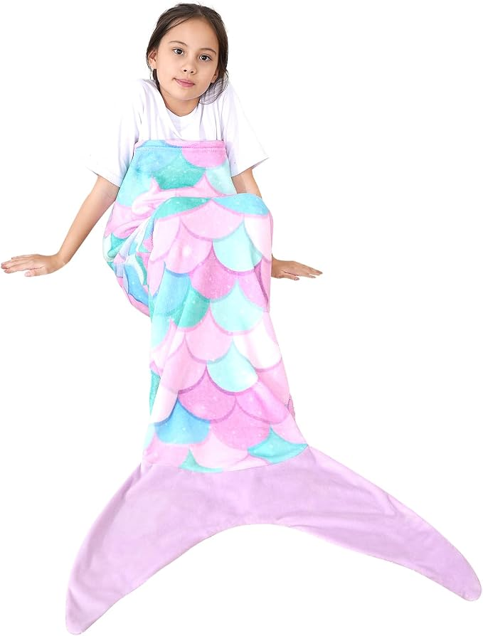 Mermaid Tail Blanket for Kids